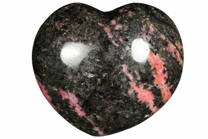 Polished Rhodonite Heart - Madagascar #126763